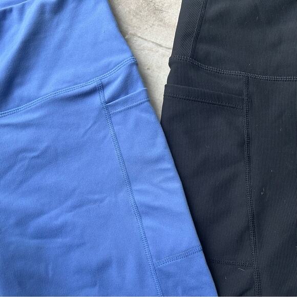 Danskin Blue and Black Biker Shorts Set-women’s size Medium - Picture 2 of 8